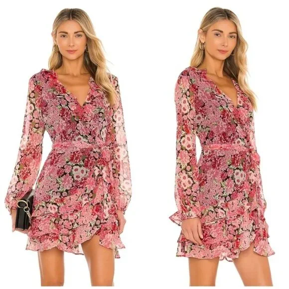 BARDOT Triple Frill Dress Color: Pink Gardenia Size 6 NWT - Picture 2 of 10